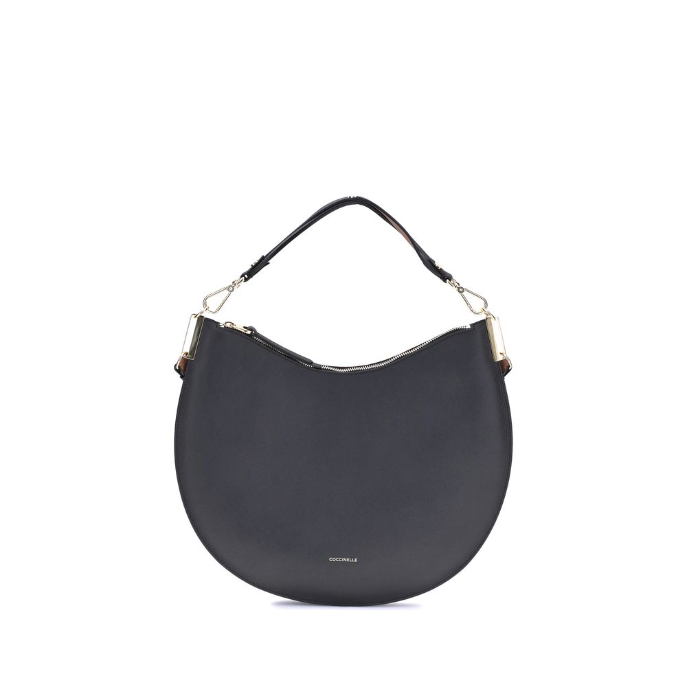 Coccinelle Schwarze Kalbshaut Bos Taurus Schultertasche